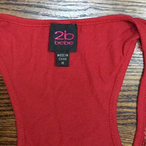 Bebe Red Sequin Racerback Tank Top - Picture 7 of 8